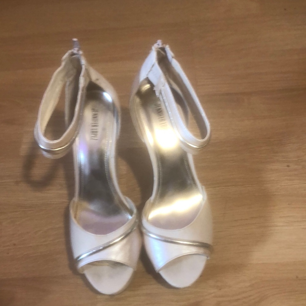Elegant White and Silver Women's Heels